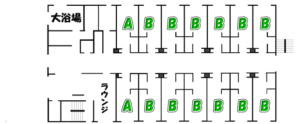 サービス付き高齢者向け住宅　3階　平面図　タイプ別配置図